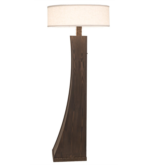 Meyda Lighting Sophia 48" 2-Light Hazelnut Acacia Glossy Crinkle Floor Lamp With Off White Textrene & White Statuario Idalight Shade