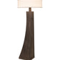 Meyda Lighting Sophia 48" 2-Light Hazelnut Acacia Glossy Crinkle Floor Lamp With Off White Textrene & White Statuario Idalight Shade