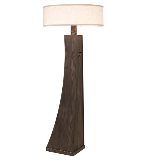 Meyda Lighting Sophia 48" 2-Light Hazelnut Acacia Glossy Crinkle Floor Lamp With Off White Textrene & White Statuario Idalight Shade