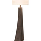 Meyda Lighting Sophia 48" 2-Light Hazelnut Acacia Glossy Crinkle Floor Lamp With Off White Textrene & White Statuario Idalight Shade