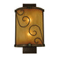 Meyda Lighting Sorbonn 9" 2-Light Golden Bronze Wall Sconce With Avorio Amber Shade Glass