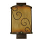 Meyda Lighting Sorbonn 9" 2-Light Golden Bronze Wall Sconce With Avorio Amber Shade Glass