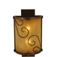 Meyda Lighting Sorbonn 9" 2-Light Golden Bronze Wall Sconce With Avorio Amber Shade Glass