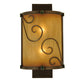 Meyda Lighting Sorbonn 9" 2-Light Golden Bronze Wall Sconce With Avorio Amber Shade Glass