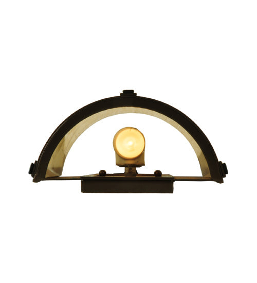 Meyda Lighting Sorbonn 9" 2-Light Golden Bronze Wall Sconce With Avorio Amber Shade Glass