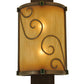 Meyda Lighting Sorbonn 9" 2-Light Golden Bronze Wall Sconce With Avorio Amber Shade Glass