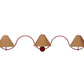 Meyda Lighting Soundwave 83" 3-Light Red Wall Sconce With Beige Shade Glass