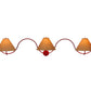 Meyda Lighting Soundwave 83" 3-Light Red Wall Sconce With Beige Shade Glass