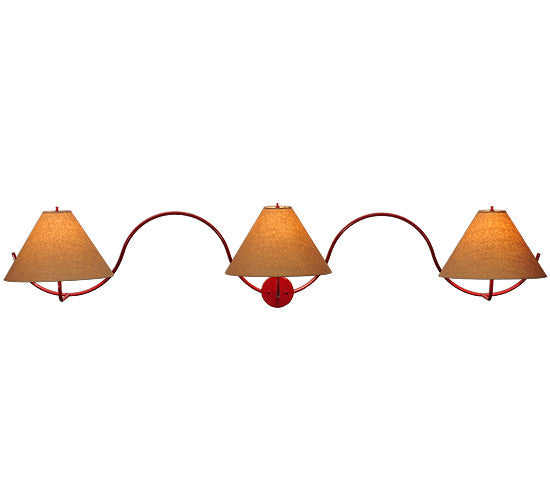Meyda Lighting Soundwave 83" 3-Light Red Wall Sconce With Beige Shade Glass