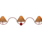Meyda Lighting Soundwave 83" 3-Light Red Wall Sconce With Beige Shade Glass