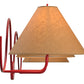 Meyda Lighting Soundwave 83" 3-Light Red Wall Sconce With Beige Shade Glass
