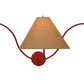 Meyda Lighting Soundwave 83" 3-Light Red Wall Sconce With Beige Shade Glass