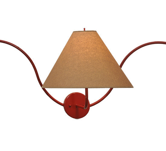 Meyda Lighting Soundwave 83" 3-Light Red Wall Sconce With Beige Shade Glass