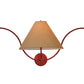 Meyda Lighting Soundwave 83" 3-Light Red Wall Sconce With Beige Shade Glass