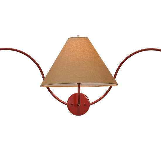 Meyda Lighting Soundwave 83" 3-Light Red Wall Sconce With Beige Shade Glass