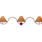 Meyda Lighting Soundwave 83" 3-Light Red Wall Sconce With Beige Shade Glass