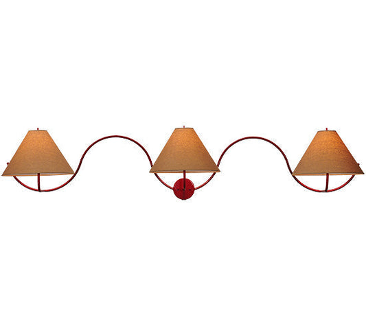 Meyda Lighting Soundwave 83" 3-Light Red Wall Sconce With Beige Shade Glass