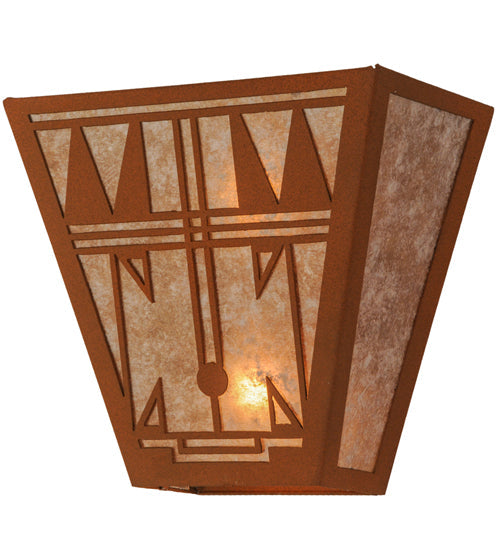 Meyda Lighting Southwest 13" 2-Light Earth Wall Sconce With Silver Mica Shade Glass