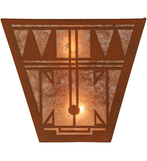 Meyda Lighting Southwest 13" 2-Light Earth Wall Sconce With Silver Mica Shade Glass