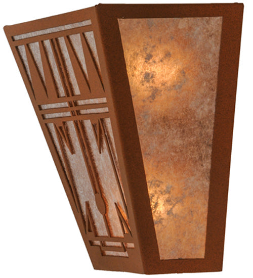 Meyda Lighting Southwest 13" 2-Light Earth Wall Sconce With Silver Mica Shade Glass