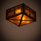 Meyda Lighting Southwest 15" 2-Light Cafe Noir Flush Mount Light With Amber Mica Shade Glass