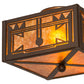 Meyda Lighting Southwest 15" 2-Light Cafe Noir Flush Mount Light With Amber Mica Shade Glass