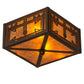 Meyda Lighting Southwest 15" 2-Light Cafe Noir Flush Mount Light With Amber Mica Shade Glass