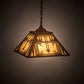Meyda Lighting Southwest 22" 2-Light Earth Pendant Light With Beige Art Shade Glass