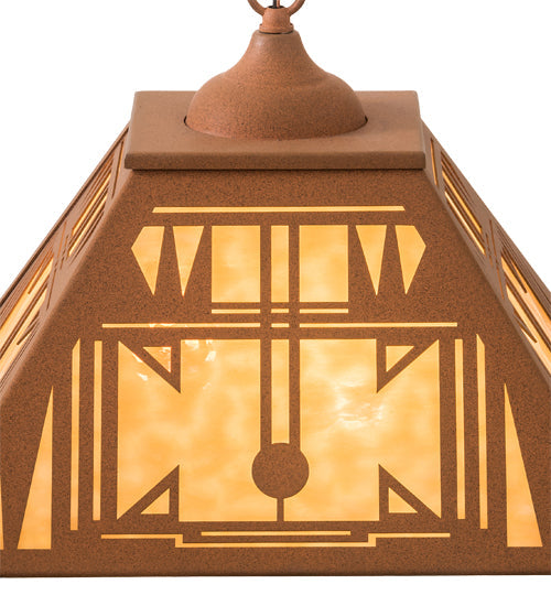 Meyda Lighting Southwest 22" 2-Light Earth Pendant Light With Beige Art Shade Glass