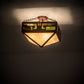 Meyda Lighting Southwest 23" 4-Light Rust Inverted Pendant Light With Beige Iridescent & Green Art Shade Glass