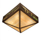 Meyda Lighting Southwest 23" 4-Light Rust Inverted Pendant Light With Beige Iridescent & Green Art Shade Glass