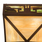 Meyda Lighting Southwest 23" 4-Light Rust Inverted Pendant Light With Beige Iridescent & Green Art Shade Glass