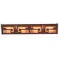 Meyda Lighting Southwest 24" 4-Light Rust Vanity Light With Silver Mica Shade Glass