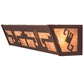 Meyda Lighting Southwest 24" 4-Light Rust Vanity Light With Silver Mica Shade Glass