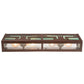 Meyda Lighting Southwest 27" 4-Light Rust Mission Vanity Light With Greenish Brown Art Shade Glass