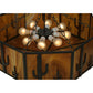 Meyda Lighting Southwest 28" 8-Light Timeless Bronze Cactus Semi-flush Mount Ceiling Light With Honey Art Shade Glass