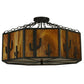 Meyda Lighting Southwest 28" 8-Light Timeless Bronze Cactus Semi-flush Mount Ceiling Light With Honey Art Shade Glass