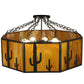 Meyda Lighting Southwest 28" 8-Light Timeless Bronze Cactus Semi-flush Mount Ceiling Light With Honey Art Shade Glass