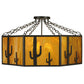 Meyda Lighting Southwest 28" 8-Light Timeless Bronze Cactus Semi-flush Mount Ceiling Light With Honey Art Shade Glass