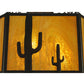 Meyda Lighting Southwest 28" 8-Light Timeless Bronze Cactus Semi-flush Mount Ceiling Light With Honey Art Shade Glass