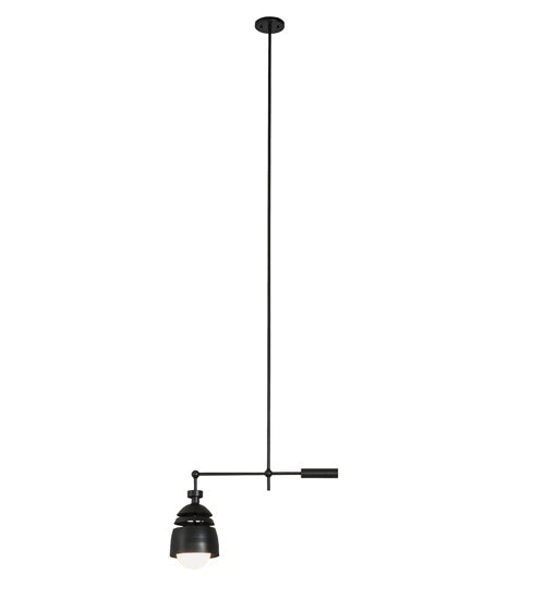 Meyda Lighting Spaccato 24" Matte Black Island Pendant Light With White Shade Glass