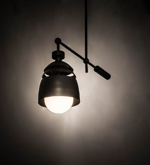 Meyda Lighting Spaccato 24" Matte Black Island Pendant Light With White Shade Glass