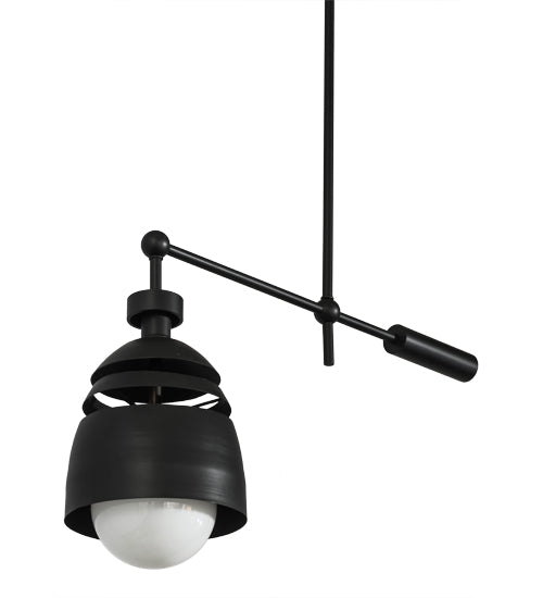 Meyda Lighting Spaccato 24" Matte Black Island Pendant Light With White Shade Glass