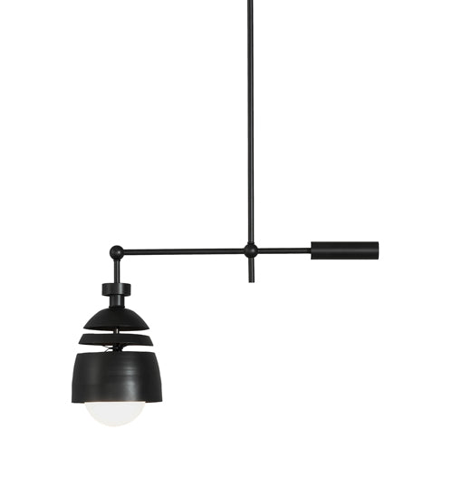 Meyda Lighting Spaccato 24" Matte Black Island Pendant Light With White Shade Glass