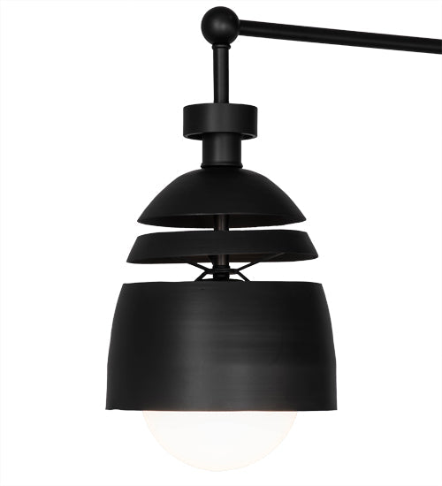 Meyda Lighting Spaccato 24" Matte Black Island Pendant Light With White Shade Glass