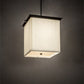 Meyda Lighting Spalding 18"Sq 2-Light Bronze Metallic Pendant Light With Eggshell Textrene & Creme Carrara Idalight Shade