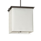 Meyda Lighting Spalding 18"Sq 2-Light Bronze Metallic Pendant Light With Eggshell Textrene & Creme Carrara Idalight Shade