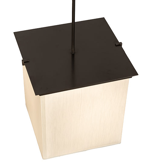 Meyda Lighting Spalding 18"Sq 2-Light Bronze Metallic Pendant Light With Eggshell Textrene & Creme Carrara Idalight Shade