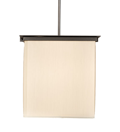 Meyda Lighting Spalding 18"Sq 2-Light Bronze Metallic Pendant Light With Eggshell Textrene & Creme Carrara Idalight Shade