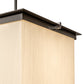 Meyda Lighting Spalding 18"Sq 2-Light Bronze Metallic Pendant Light With Eggshell Textrene & Creme Carrara Idalight Shade